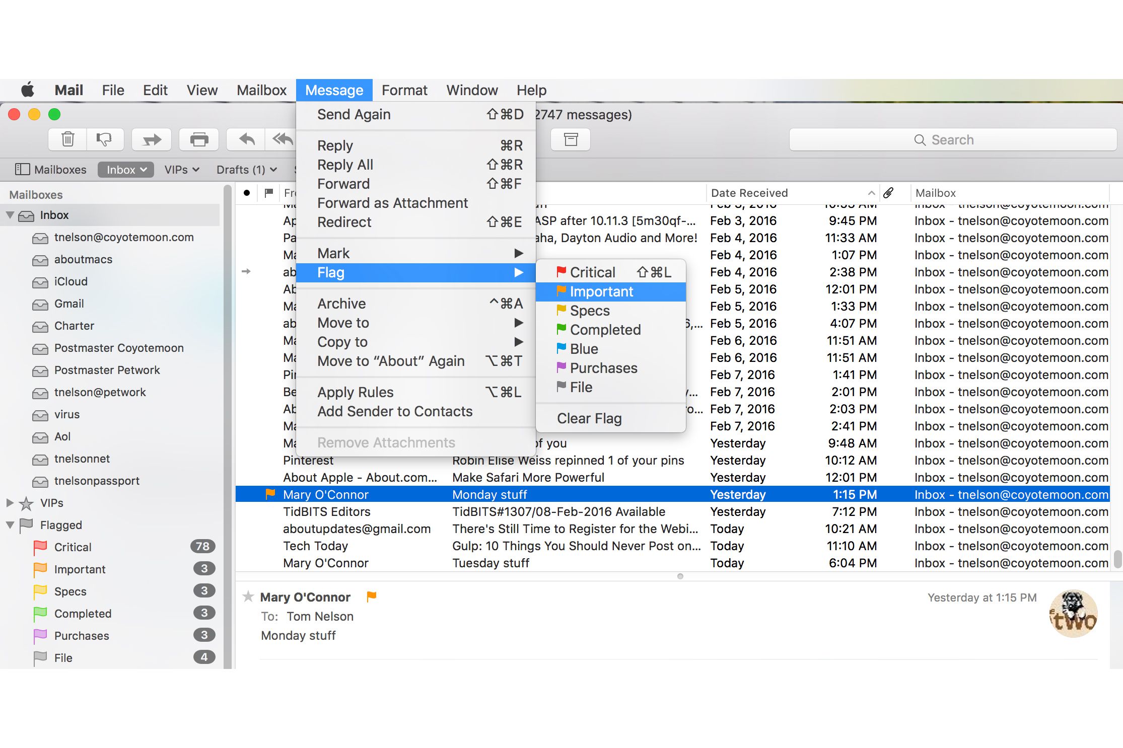 outlook 365 for mac smart folder unread mail